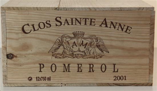 A case of twelve bottles of Chateau Sainte Anne, Pomerol 2001